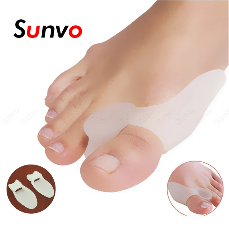 Separador de dedos del pie de silicona, férula de juanete, Corrector superpuesto de hueso, Hallux Valgus, inserto de zapato, herramientas de ortesis para el cuidado de los pies, 1 par