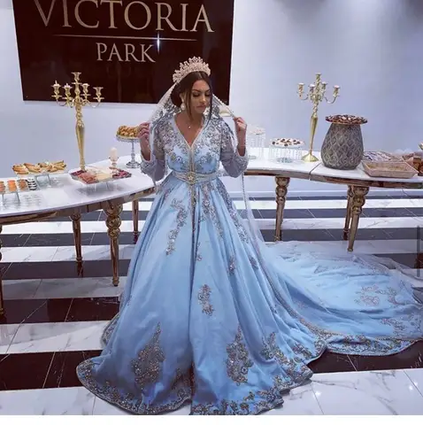 Blue Moroccan Caftan for Mother of the Bride smileven