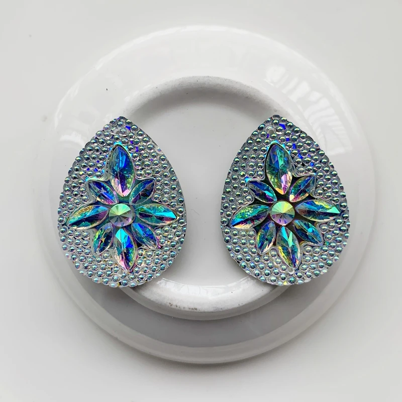 6pcs White AB Flatback Resin Rhinestone For wedding decoration sew on stones ab flat back rhinestones S750