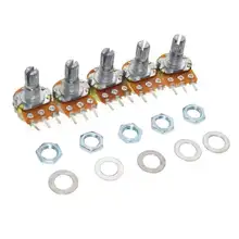 5 Pack Stereo Potentiometers 15mm Shaft #2