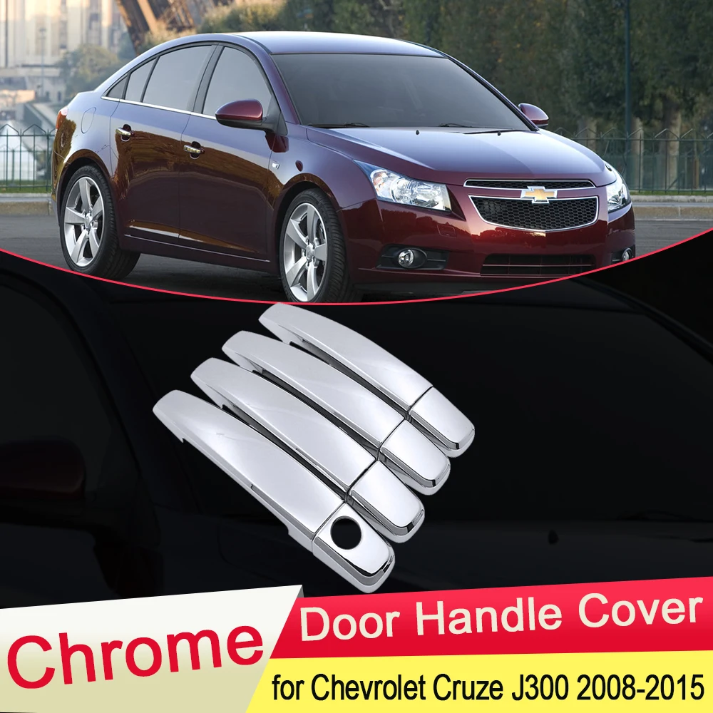 for Chevrolet Cruze Daewoo Lacetti 2008~2015 J300 Chrome Door Handle Cover Exterior Trim Car Cap Accessories 2009 2010 2011 2012