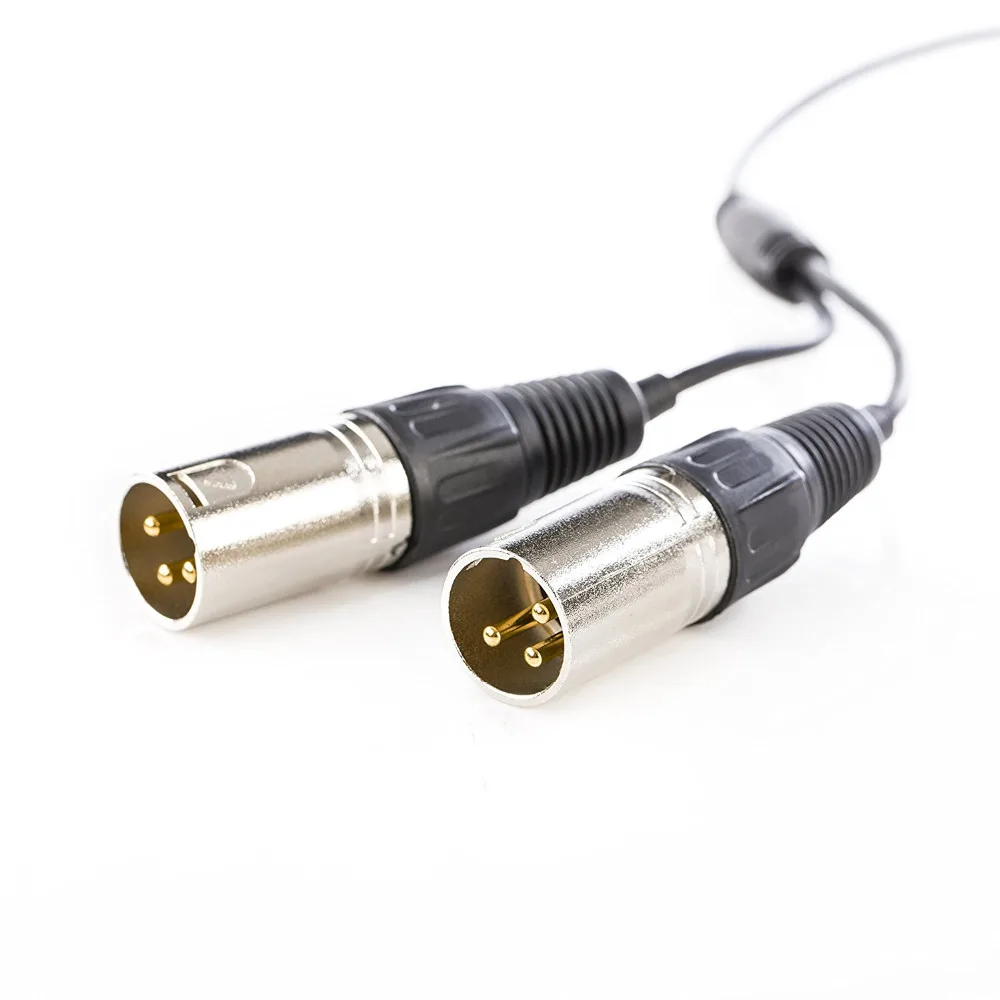 Saramonic SR-UM10-CC1 Male 3.5mm TRS Locking Thread connector to Dual 3-pin XLR Audio Adapter Cable for Wireless Microphone