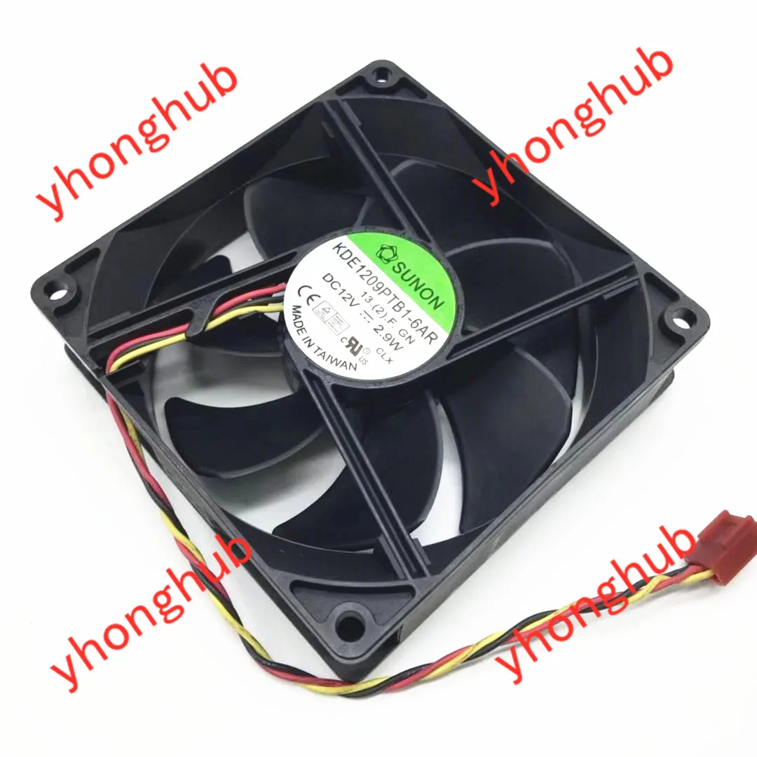 

SUNON KDE1209PTB1-6AR 13.(2).F.GN DC 12V 2.9W 92x92x25mm 3-Wire Server Cooling Fan