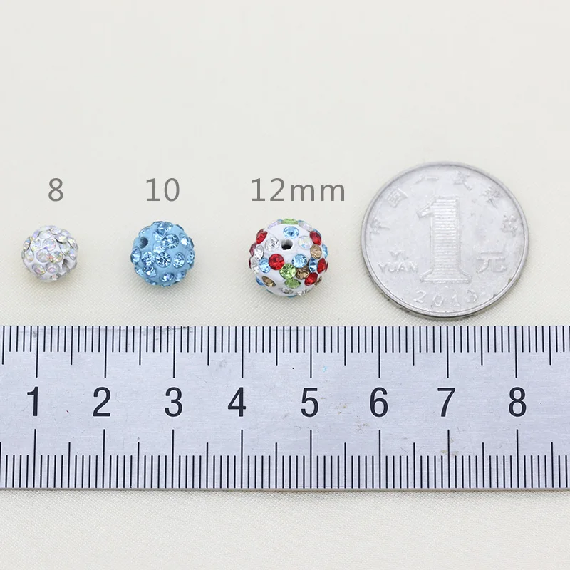 20p 8mm 10mm 12mm multicolor Czech Crystal Rhinestones Pave Clay Round Disco Ball Spacer Beads For Bracelet Neacklace Beaded DIY