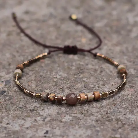 새로운 보헤미아 여성 문자열 팔찌 수제 Weaven 씨앗 비즈 Braclet 터키어 Braslet 여자 친구 선물 가장 친한 친구 Brazalete Joias