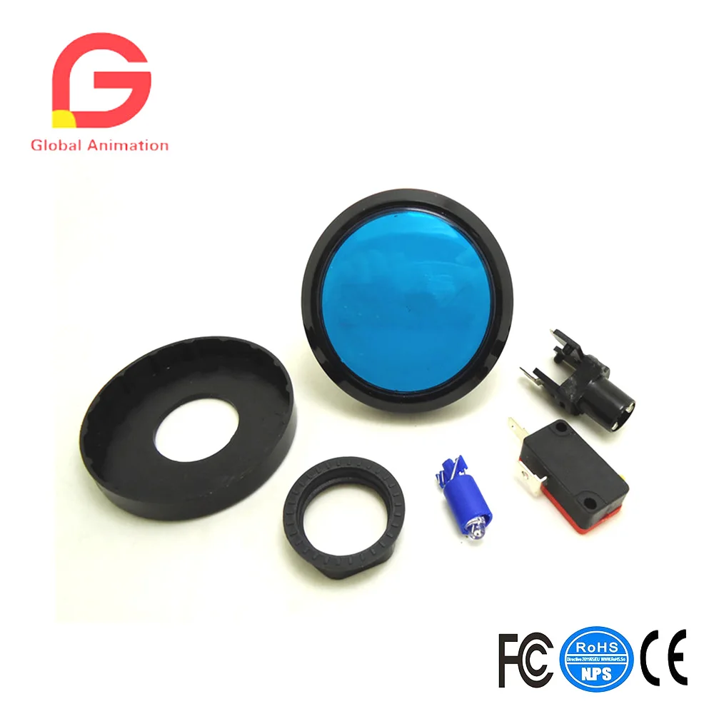 10 STKS 60 MM/Neu 5 V LED Licht Lamp Grote Ronde Arcade Video Game Speler Drukknop Micro schakelaar Voor Machines