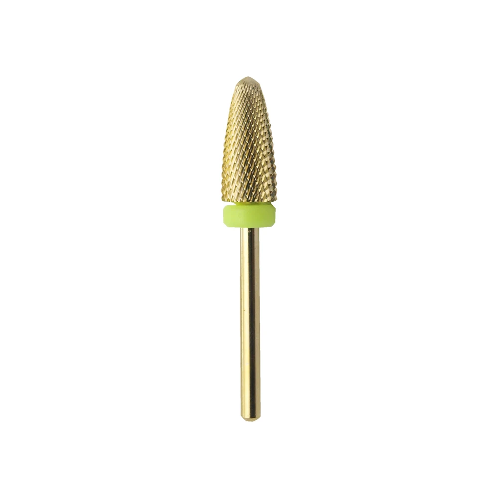 KIMAXCOLA 1 stücke Gold Beschichtet Sicherheit Cutter Hartmetall Nail art Bohrer Für Elektrische Maniküre Maschine Zubehör Werkzeuge – Detail 9