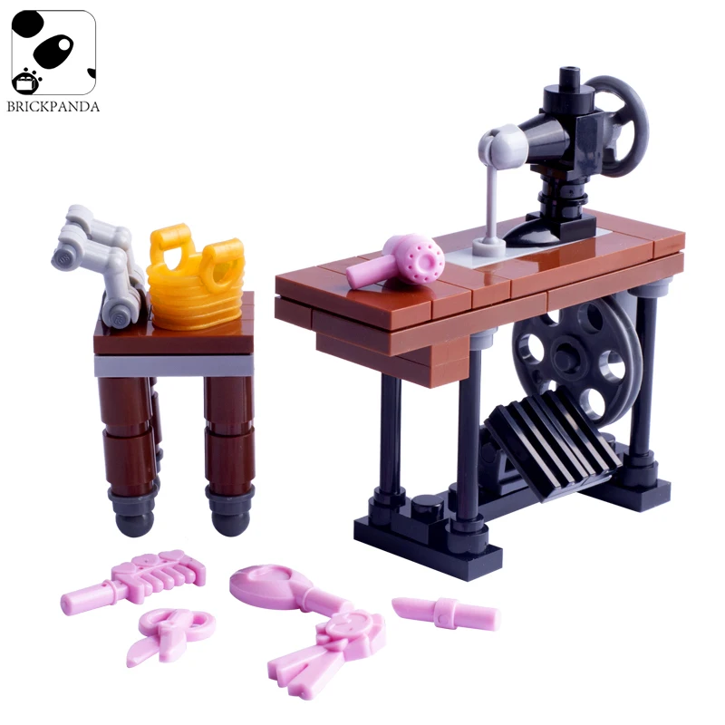 Mini City Classic Sewing Machine Cute Building Blocks Minifigs Accessories Mini Bricks Interactive Toys for Children Gifts