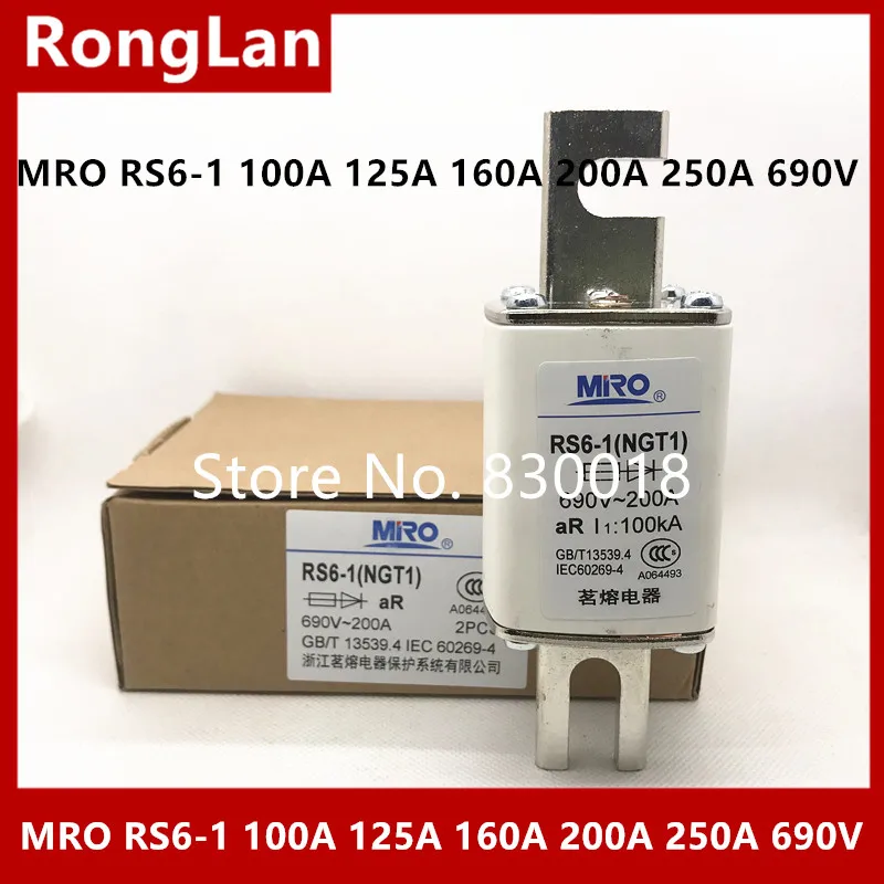 

MRO Mingrong RS6-1 690 V/1000 V 100A 125A 160A 200A 250A NGT1 Fast-Acting-4PCS/LOT