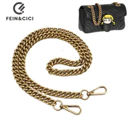 Gold Bronze silver metal thick chain strap for famous luxury designer brand handbag DIY Belt Bag Strap Accessories Hardware