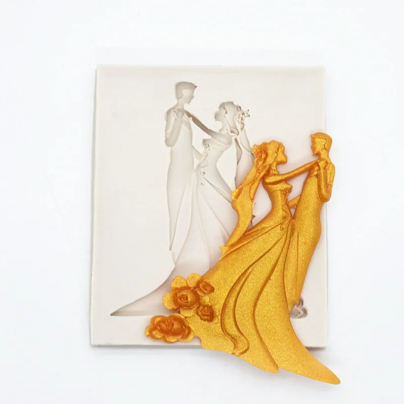 Silicone Mold Wedding Dance Resin Kitchen Baking Decoration Tool DIY Chocolate Cake Dessert Candy Fondant Moulds Sugar Artist