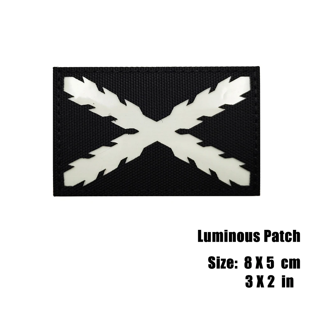 Flag of Cross Burgundy Infrared Reflective IR Patch Spain Flag Spanish Emblem Armband Tactical Applique