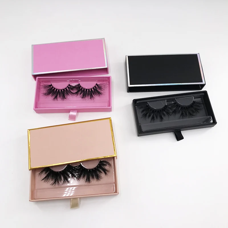 Niestandardowe LOGO Pudełko na rzęsy 3D Strip Lashes 25MM Puszyste rzęsy 100szt