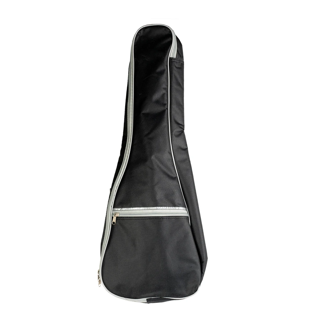 26 Inch Ukulele Bag Padded Zipper Pockets Black Adjustable Strap Backpack Case Thickened Storage Canvas Cloth