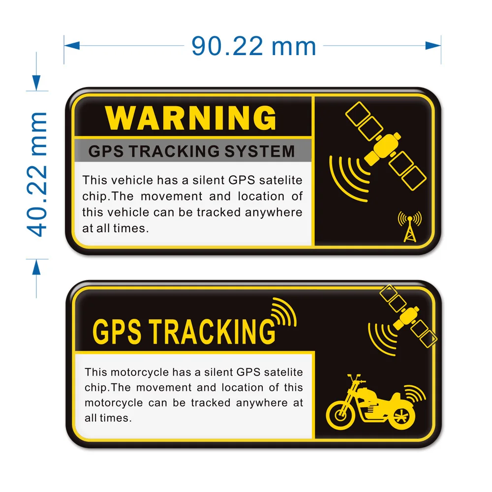 

GPS Alarm System Decal Stickers Track Device Tracker Vehicle Motorcycle Warning Car Bike Bicycle Satelite