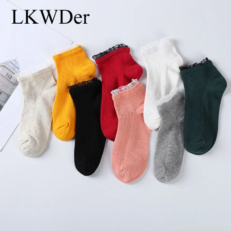 

3 Pairs Womens Comfortable Stripe Cotton Socks Women Slippers Short Ankle Socks Candy Color cute Kawaii lace socks stockings