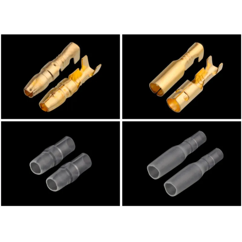 25/50/100sets 4.0 bullet Crimp terminal   car electrical wire connector diameter 4mmFemale + Male + Case Cold press terminal