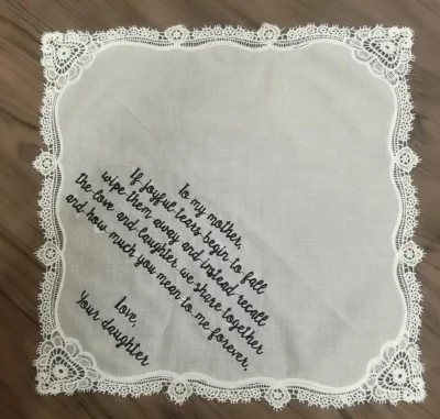 Set of 12 Fashion Personalized Handkerchief Mother of the Bride Gift Wedding Handkerchief Wedding Hankies Gift for Mom