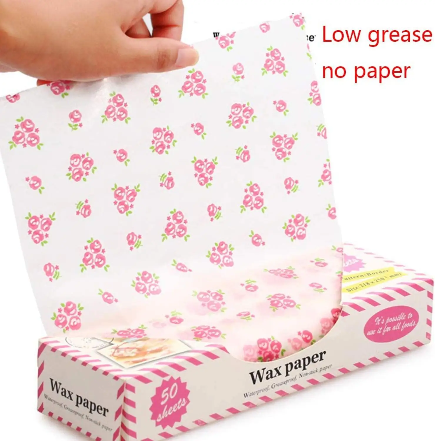 Walfos  50Pcs/Lot Wax Paper Food Grade Grease Paper Food Wrappers Wrapping Paper For Bread Fries Oilpaper Baking Tools