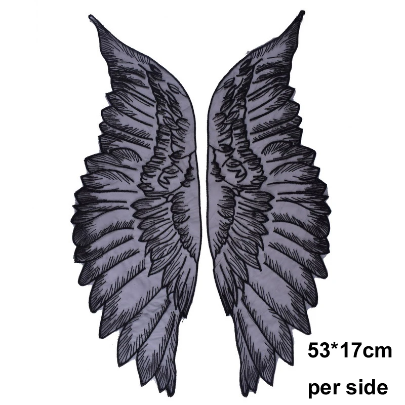 1 Pair Angel Wings Feather Patches Applique for Clothes Garment Dress Decoration Sewing Craft DIY Accessory