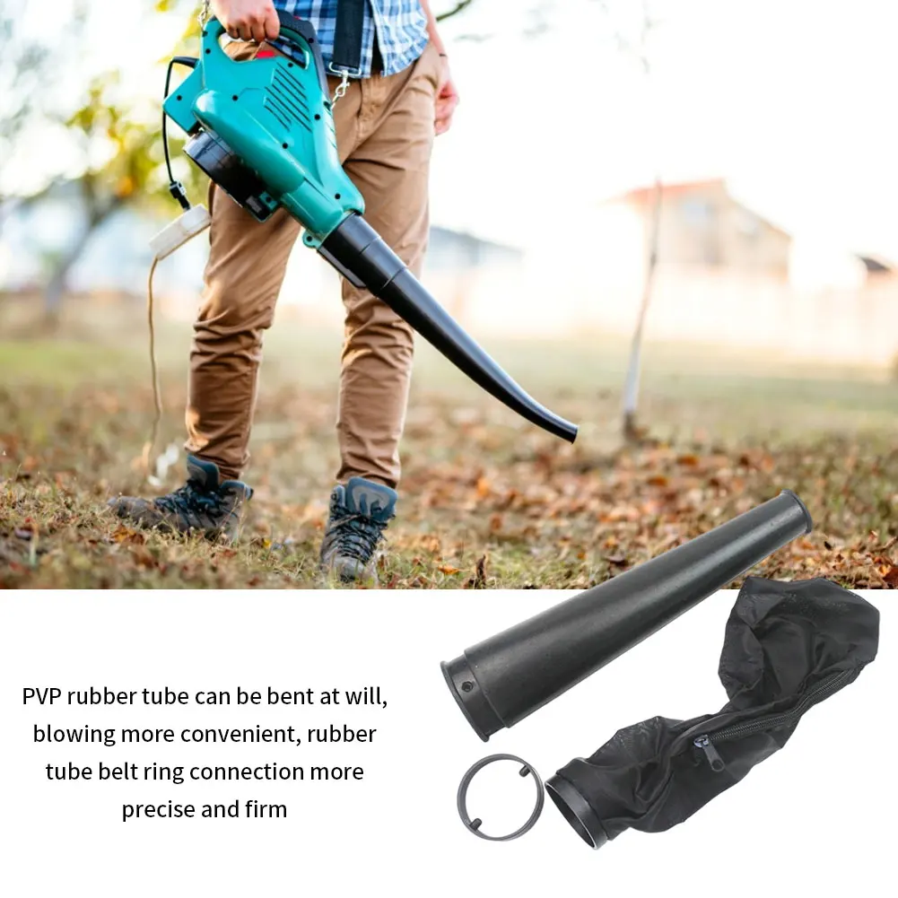 

Rubber Blower Nozzle Kit Round End Blower Accessories with Buckle Dust Bag Compatible with Makita 123245-4