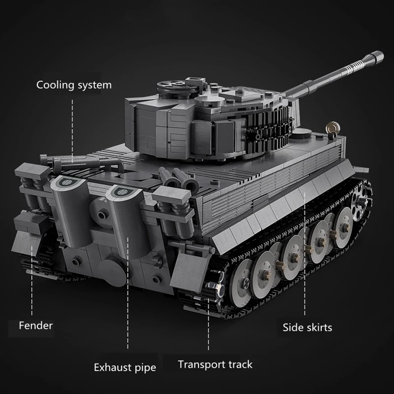 Simulation Building Block Assembly Remote Control Battle Tank All-round Driving 360° Rotate Turret Lifting Barrel Puzzle RC Tank