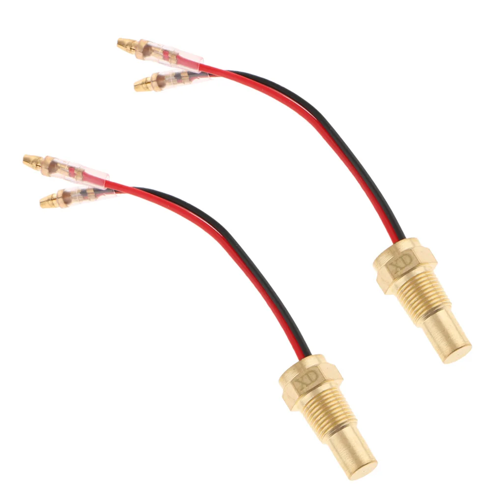 2 Pcs. Universal Water Temperature Gauge 10mm Head Plug 1/8 Thread Sensor Yellow