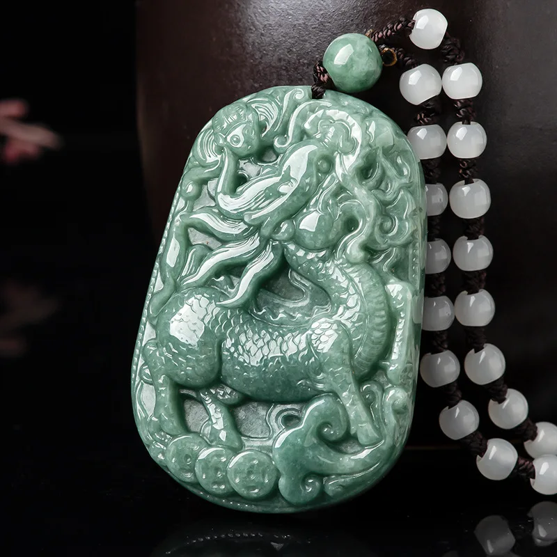 

Hot Selling New Natural Jade Unicorn Pendant Charm Jewellery Hand-Carved Necklace for Women Men Fashion Accessories