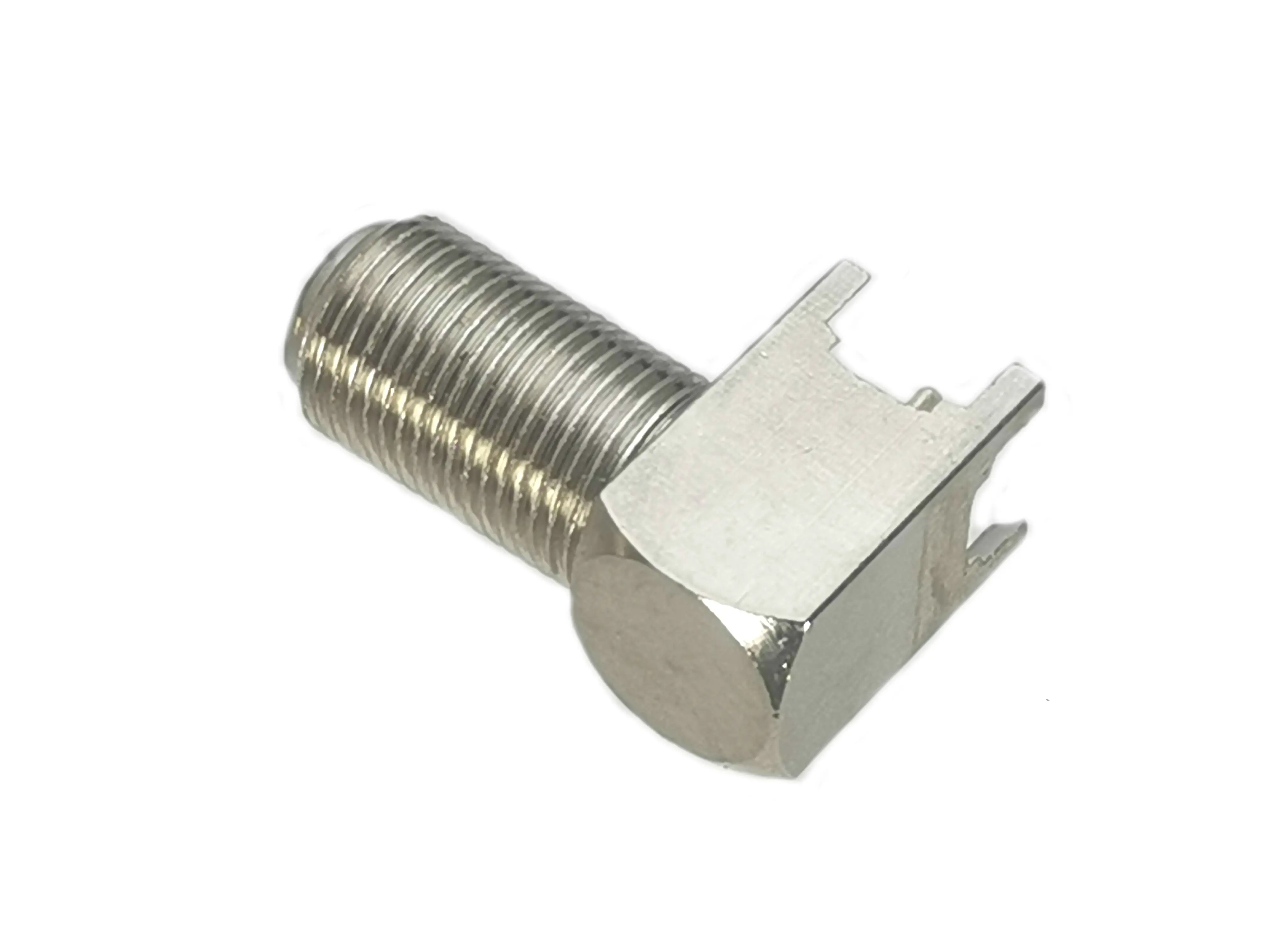 1Pcs Connector F TV Female jack Right angle Solder PCB Mount RF Adapter Coaxial High Quanlity
