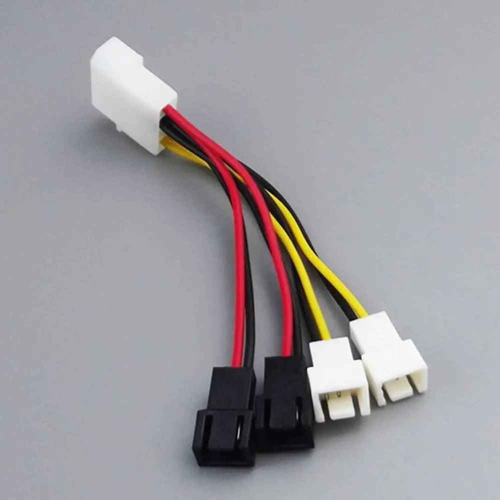 4-Pin Molex to 3-Pin Fan Power Cable Adapter Connector 12v*2 / 5v*2 Computer Cooling Fan Cables For CPU PC Case Multi-Fan Hot