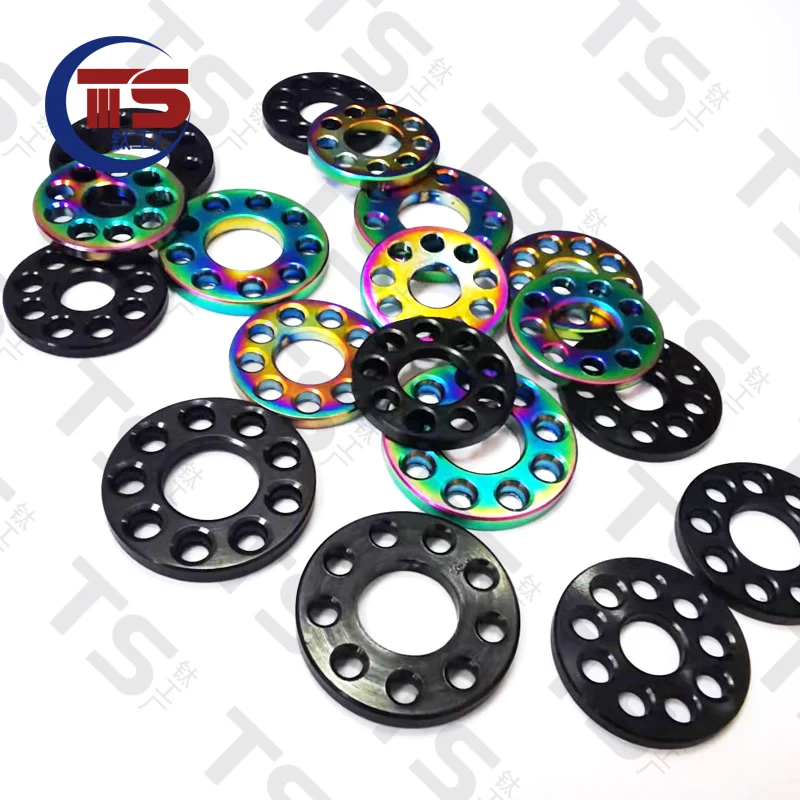 TS Titanium alloy drilling gasket nine holes flat pad M6 M8 M10 formotorcycle shell decorative gasket