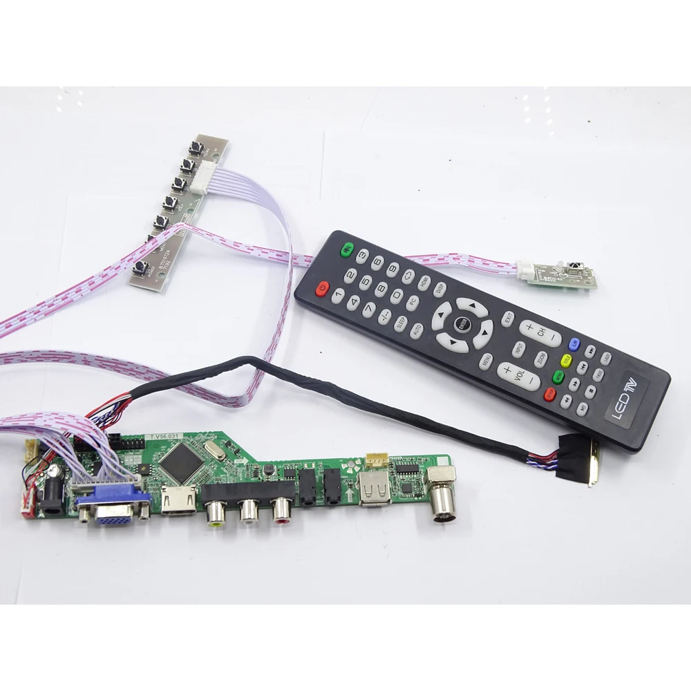 Imagem -02 - Kit de Placa Controladora Vga 1366x768 40 Pinos Usb Led tv av Tela de Áudio Controle Remoto Lvds Hdmi