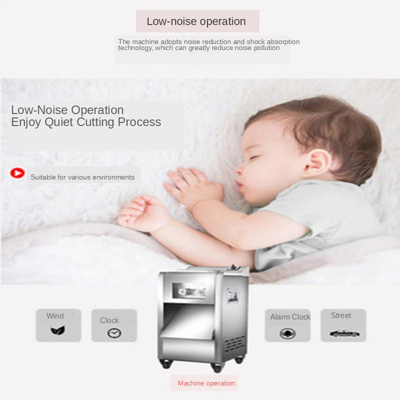 Household Small Automatic Meat Cutter ltd. Slicing Shredder Vegetable Cutter Electric Stainless Steel Minced Meat