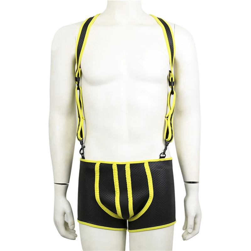 Erotische Gay Kleding Borst Harnas Riemen Fetish Mannen Spons Body Cage Harness Strap Exotische Tops Rave Kostuum Voor Bdsm Bondage gay