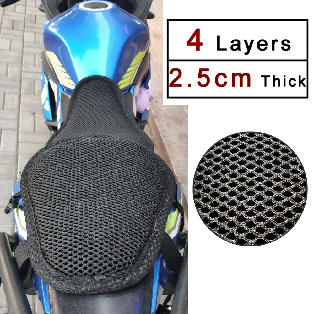 REESSOR Motorcycle Seat Cushion 4 size Heat Insulation 250cc 400cc 600cc 650cc 800cc 1200c Heightening and Thickening Seat Cover