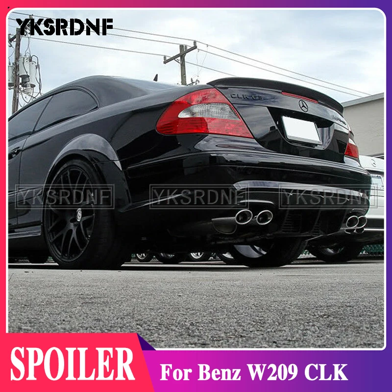 For Benz W209 CLK200 280 350 55 63 Car Trunk Spoiler Carbon Fiber/FRP Auto Rear Trunk Wing Accessories Spoiler 2004-2007