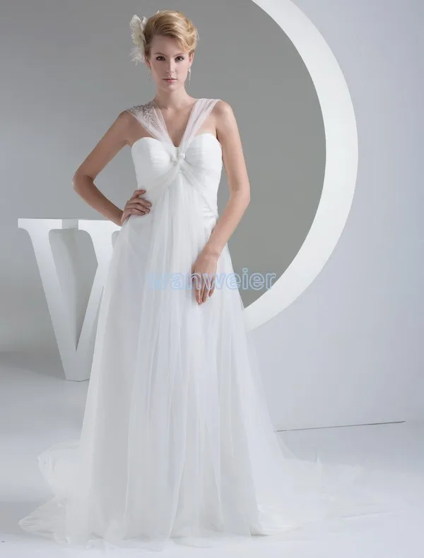 Robe de mariée blanche en tulle, nouveau design, taille/couleur personnalisée, petit train, magnifiques robes mère de la mariée, coupe a-line