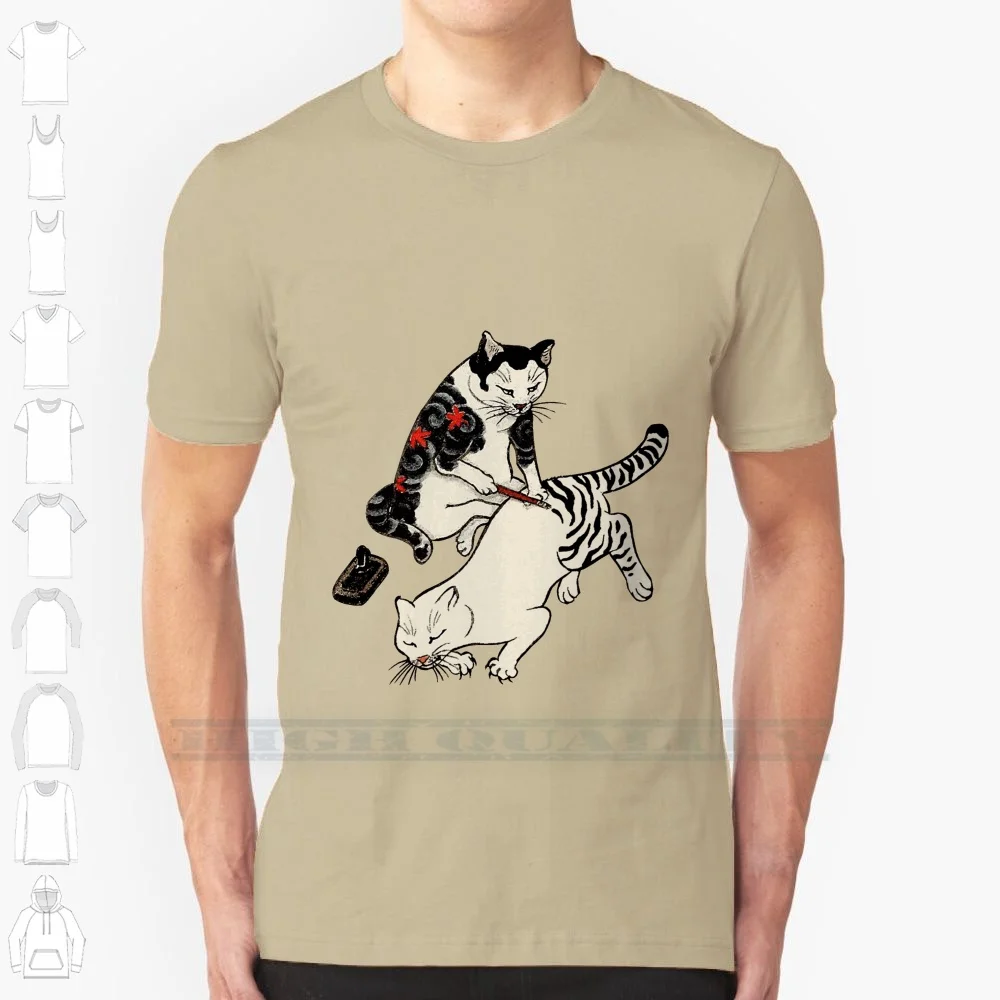 Copie De Catfish 100% Cotton T Shirt Myth Namazu Catfish Kashima Earthquakesu Kiyo Sumi Xiaobaosg Tattoo Body Art Sakana Neko