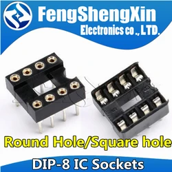 20 adet DIP-8 yuvarlak delikli kare delik 8 Pins 2.54MM DIP DIP8 IC yuva adaptörü lehim tipi IC konektörü