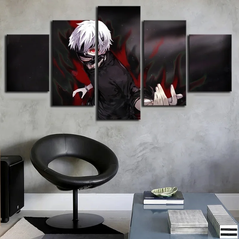No Framed Canvas 5Pcs Kaneki Ken Zombies Wall Art Poster Picture Home Decor For Living Room Paintings
