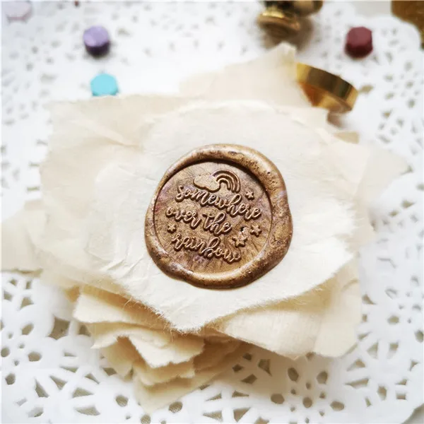 Somewhere over the rainbow Retro brass Stamp Antique Sealing Wax Stamps Wedding Invitations Wax Seal Stamp