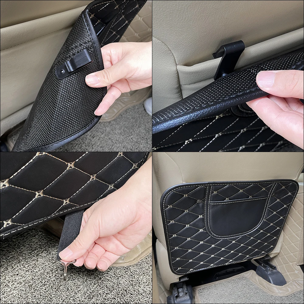 1PCS Car Seat Anti Kick Pad Auto Accessories For Skoda Octavia Fabia Rapid Superb Kodiaq Scala Karoq Citigo Kamiq Roomster Enyaq