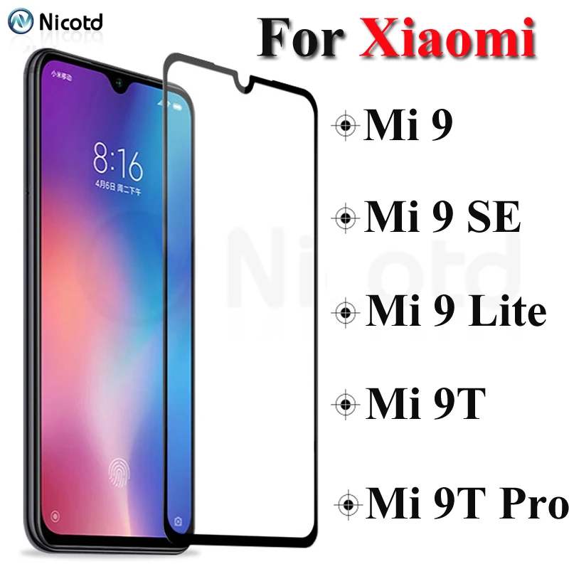 Tempered Glass for Xiaomi Mi 9 Lite Safety Glass Screen Protector On for Xiaomi Mi 9T 9 Lite 9 SE Pro Full Cover Protective Film