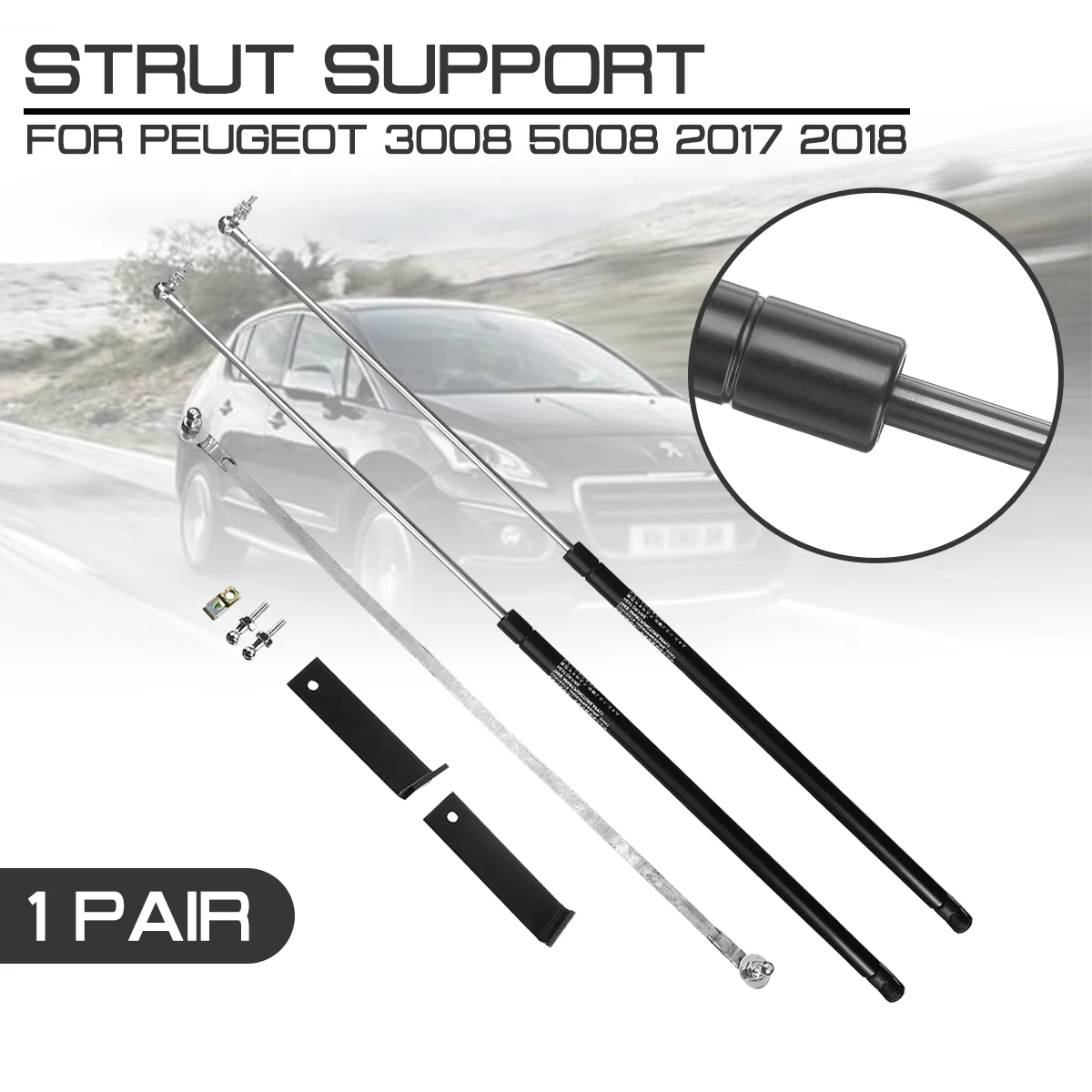 For Peugeot 3008 5008 2017 2018 Car Front Engine Cover Bonnet Hood Shock Lift Strut Struts Bar Support Rod Arm Gas Spring