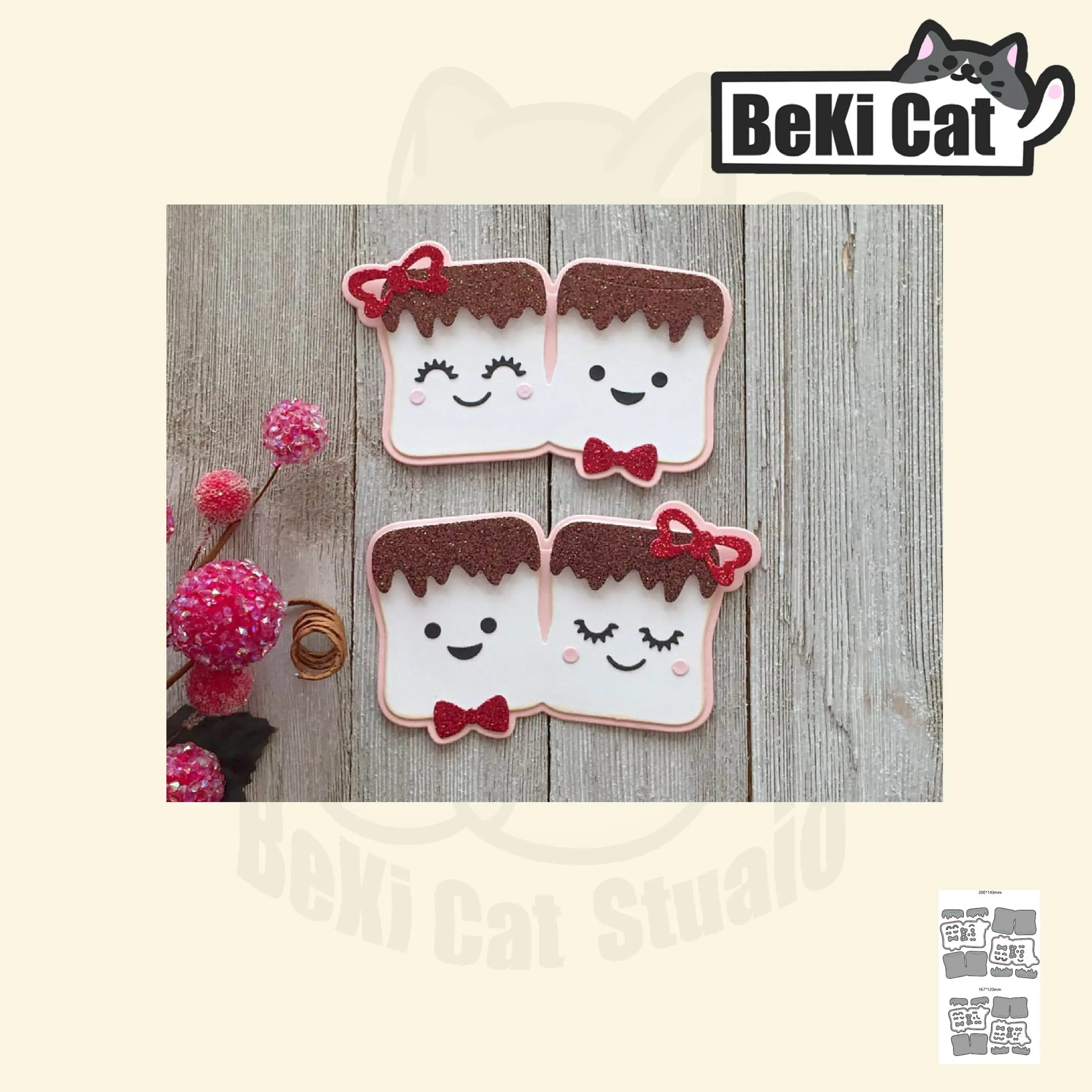 

Marshmallow Bagtopper Couple cutting die file Original Stencils for DIY Scrapbooking photo album Decorative DIY Paper Cards