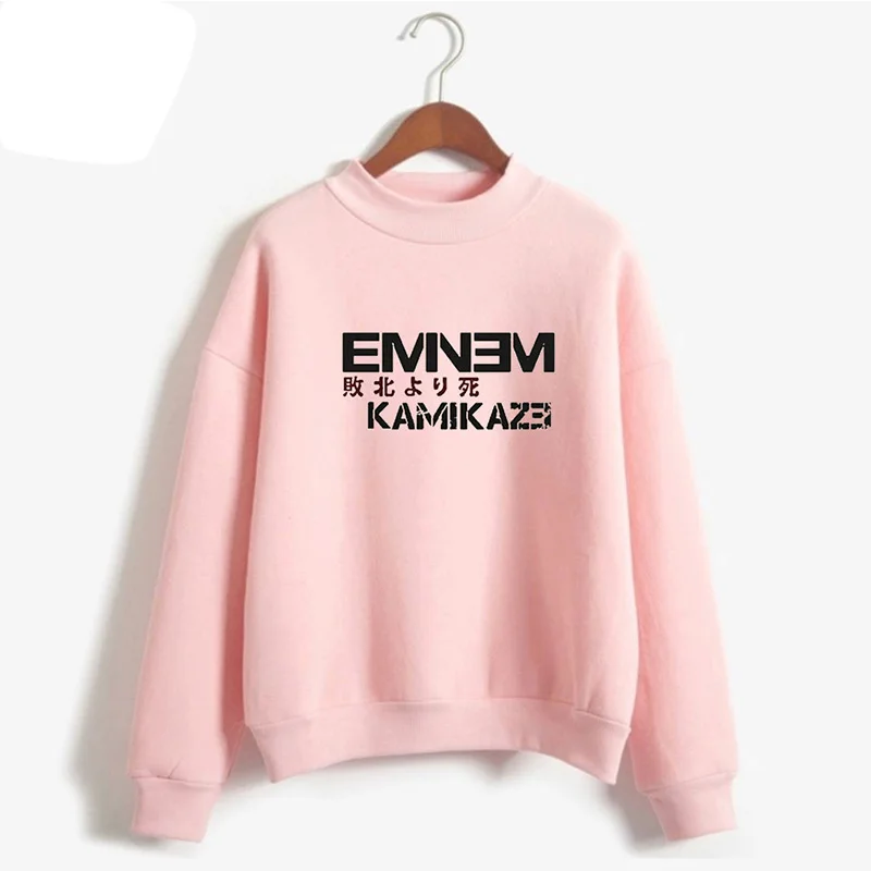 New Kpop Hoodie Eminem Kamikaze Album Turtleneck Sweatshirt Tops Women/Men Oversize Long Sweatshirt Hoodies Pullovers Streetwear