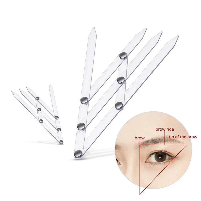 1pcs acrylic transparent makeup eyebrow pencil measuring ruler permanent template golden ratio caliper cosmetics