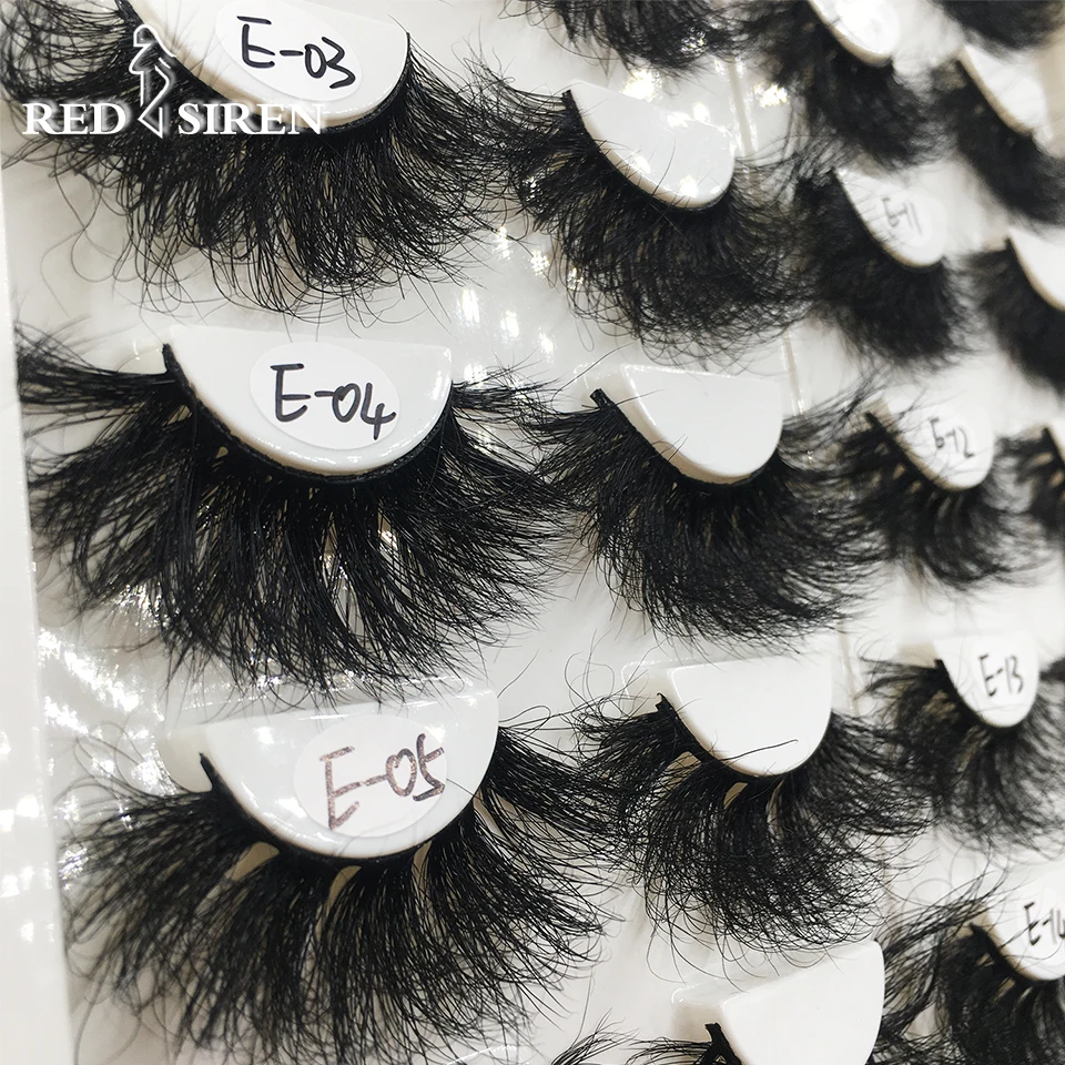 RED SIREN 1 Pair 25 mm Mink Eyelashes Fluffy Lashes Dramatic Messy Long False Eyelashes Makeup Wholesale 25mm 3d Mink Lashes