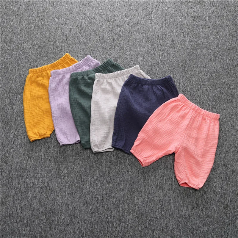 Summer Baby Girl Shorts Infant Cotton Cropped Trousers Cute Wide-leg Pants