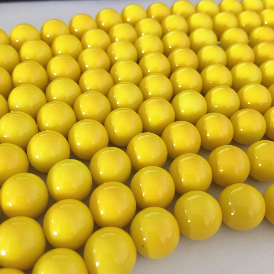 Imitation coral Red Lemon Yellow Baking Paint glass Imitation pearls Round Loose Beads New Fashion Jewelry Finding 15inch 4-14mm